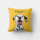 Modern Dalmatian Cartoon Illustration | Add Name  クッション (正面)