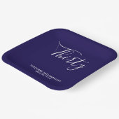 Modern Dark Blue Celebration Paper Plate ペーパープレート (傾斜あり)