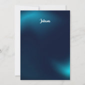 Modern Dark Blue Illustrative Birthday Invitation 招待状 (裏面)