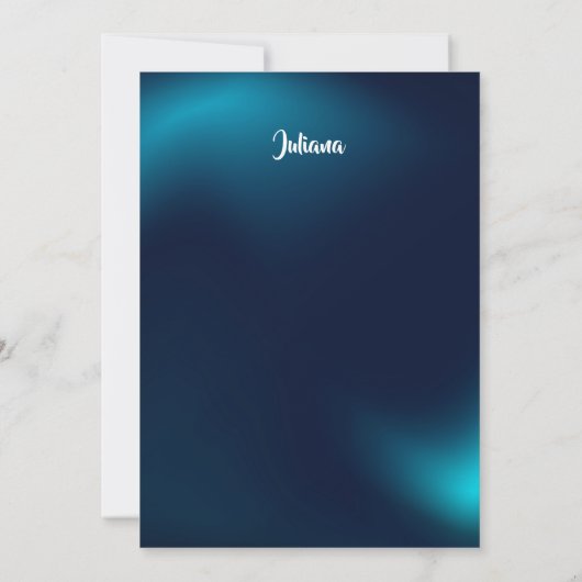 Modern Dark Blue Illustrative Birthday Invitation 招待状 (裏面)