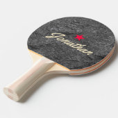 Modern Dark Granite Stone Vintage Star Signature 卓球ラケット (正面アングル)