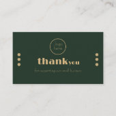 Modern Dark Green GoldTypography Business Logo Car 名刺 (正面)