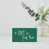 Modern Dark Green Promotional Gift Cards コーリングカード (スタンド正面)