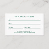Modern Dark Green Promotional Gift Cards コーリングカード (裏面)