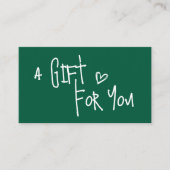 Modern Dark Green Promotional Gift Cards コーリングカード (正面)