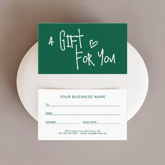 Modern Dark Green Promotional Gift Cards コーリングカード