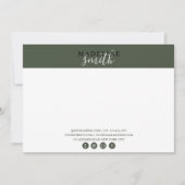 Modern Dark Green Script Flat Note Card ノートカード (正面)