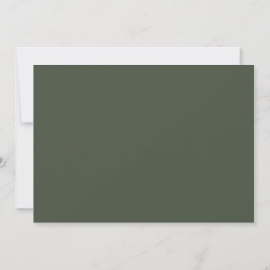 Modern Dark Green Script Flat Note Card ノートカード (裏面)