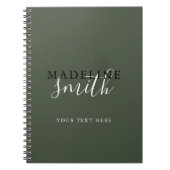 Modern Dark Green Typography Script ノートブック (正面)