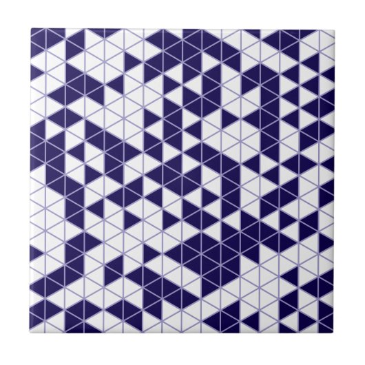 Modern Dark Purple Lavender Geometric Triangles タイル (正面)