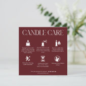 Modern Dark Red Candle Care Card サンキューカード (スタンド正面)