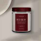 Modern Dark Red Candle Label フードラベル