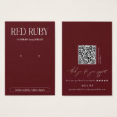 Modern Dark Red Earring Display Card (正面&裏面)