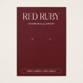 Modern Dark Red Earring Display Card (正面)