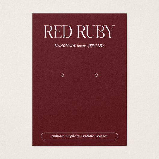 Modern Dark Red Earring Display Card (正面)