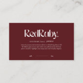 Modern Dark Red Minimalist Business Card 名刺 (正面)