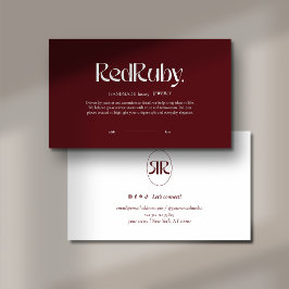 Modern Dark Red Minimalist Business Card 名刺