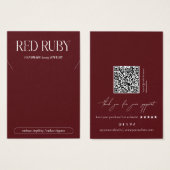 Modern Dark Red Necklace Display Card (正面&裏面)