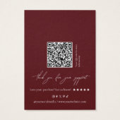 Modern Dark Red Necklace Display Card (裏面)