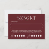 Modern Dark Red Sizing Kit Press-On Nails Card サンキューカード (正面)