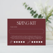 Modern Dark Red Sizing Kit Press-On Nails Card サンキューカード (スタンド正面)
