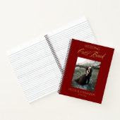 Modern Dark Red Wedding Guest Book ノートブック (内部)