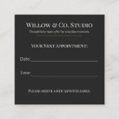 Modern Dark Small Business 予約カード (正面)