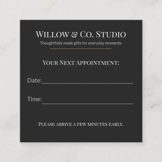 Modern Dark Small Business 予約カード (正面)