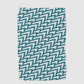 Modern Dark Teal Geometric Pattern on Light Gray ゴルフタオル (正面)