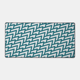 Modern Dark Teal Geometric Pattern on Light Gray デスクマット