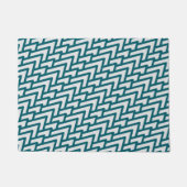 Modern Dark Teal Geometric Pattern on Light Gray ドアマット (正面)