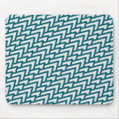 Modern Dark Teal Geometric Pattern on Light Gray マウスパッド (正面)