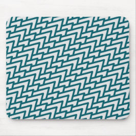 Modern Dark Teal Geometric Pattern on Light Gray マウスパッド