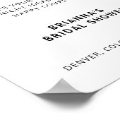 Modern Date Night Ideas Minimalist Bridal Shower ポスター (角)