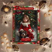 Modern Daughter Floral Christmas Frame 5 Photos シーズンカード