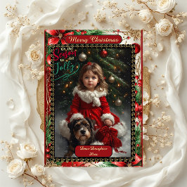 Modern Daughter Floral Christmas Frame 5 Photos シーズンカード