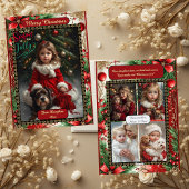 Modern Daughter Floral Christmas Frame 5 Photos シーズンカード