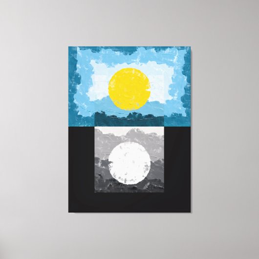 Modern Day and Night Abstract  キャンバスプリント (正面)