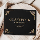 Modern Deco | Elegant Black and Gold Wedding ゲストブック