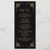 Modern Deco | Elegant Black and Gold Wedding メニュー (正面)