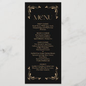 Modern Deco | Elegant Black and Gold Wedding メニュー (正面)