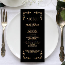Modern Deco | Elegant Black and Gold Wedding メニュー