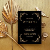 Modern Deco | Elegant Black and Gold Wedding 招待状