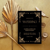 Modern Deco | Elegant Black and Gold Wedding 招待状