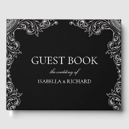 Modern Deco | Elegant Black and White Wedding ゲストブック