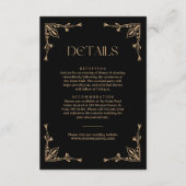 Modern Deco Ivory and Black Wedding Guest Details エンクロージャーカード (正面)