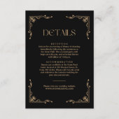 Modern Deco Ivory and Black Wedding Guest Details エンクロージャーカード (正面)