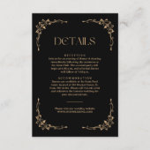 Modern Deco Ivory and Black Wedding Guest Details エンクロージャーカード (正面)