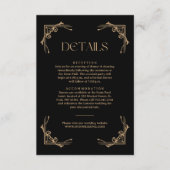 Modern Deco Ivory and Black Wedding Guest Details エンクロージャーカード (正面)