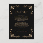 Modern Deco Ivory and Black Wedding Guest Details エンクロージャーカード (正面)